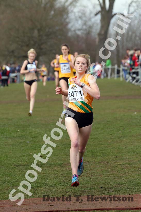 Jenny Nesbitt in the Under-17 Women, McCain Inter Counties Cross Country, Cofton Park, Birmingham.